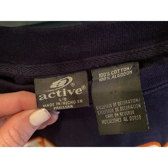 Auburn Tigers Navy T-Shirt Unisex Size Large Embroidered Felted Logo War Eagle - Picture 3 of 3